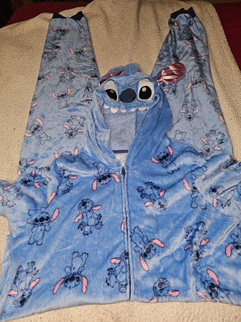 Disney Lilo & Stitch Winter Sleepwear Adult Zip Up Size 2 XL Blue NWOT